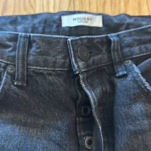 Moussy Vintage sz 27 black wash 100% cotton great pre owned condition raw edge - Picture 3 of 9